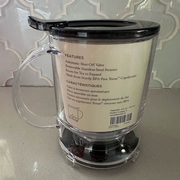 TEAVANA PERFECTEA 16 Ounce Tea Maker - Black Loose tea Strainer Kettle NEW NiB - Picture 11 of 17
